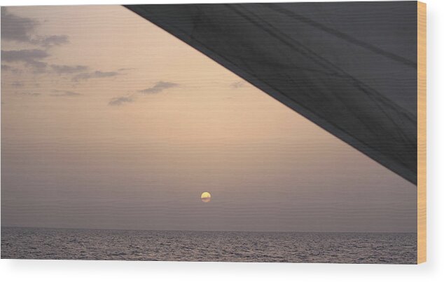 Sunset Wood Print featuring the photograph Catamaran Views by Melanie Lankford Photography