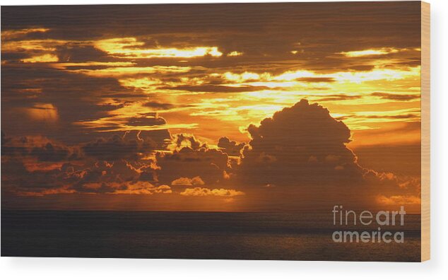 Sunrise Wood Print featuring the photograph Cloud Mountain Range by Andre Turner