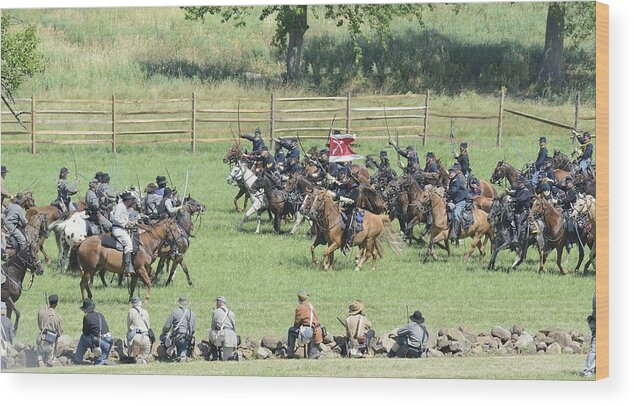 Cavalry Wood Print featuring the photograph Collision by Harold Piskiel