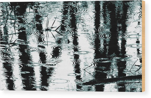 Abstracts Wood Print featuring the photograph Darkness Falls by Steven Milner