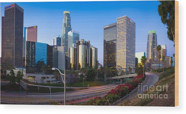 America Wood Print featuring the photograph Downtown L.A. by Inge Johnsson