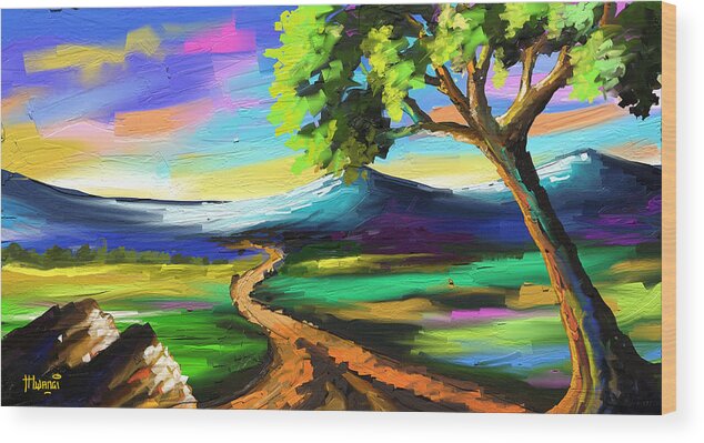 Canvas Wood Print featuring the painting Feel of Color by Anthony Mwangi