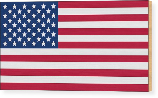 Flag Wood Print featuring the digital art Giant American Flag by Ron Hedges