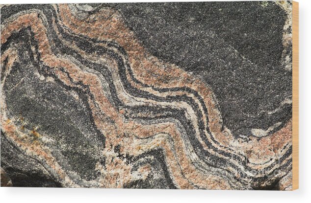 Banded Wood Print featuring the photograph Gneiss Rock by Les Palenik