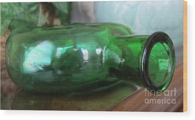Glass Bottle Wood Print featuring the photograph Green With Envy by Arlene Carmel
