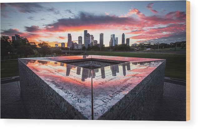 Houston Wood Print featuring the photograph Houston Police Memorial by Chris Multop