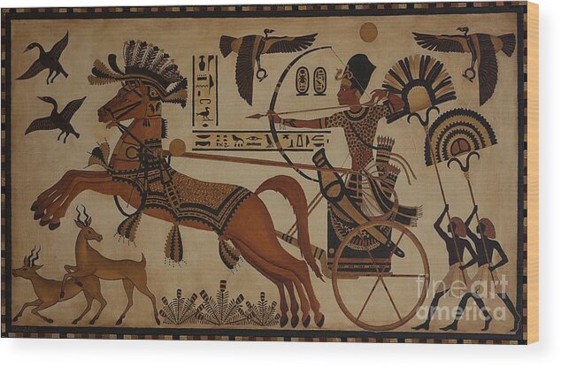 Egypt Wood Print featuring the painting Hunting Scene by Jane Whiting Chrzanoska