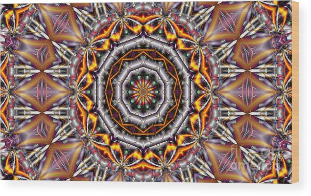 Kaleidoscope Wood Print featuring the digital art Kaleidoscope 41 by Ronald Bissett