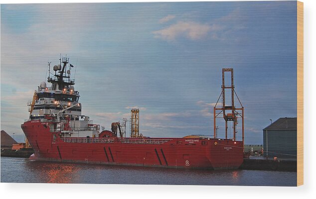 Ship Wood Print featuring the photograph Lights On by John Bailey