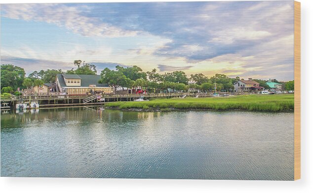 Dead Dog Saloon Wood Print featuring the photograph Marsh Walk Sunrise by Mike Covington