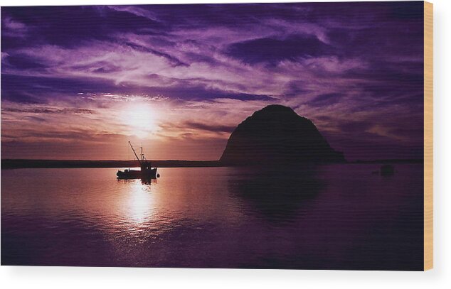 Sunset Wood Print featuring the photograph MB Harbor by Paul Foutz
