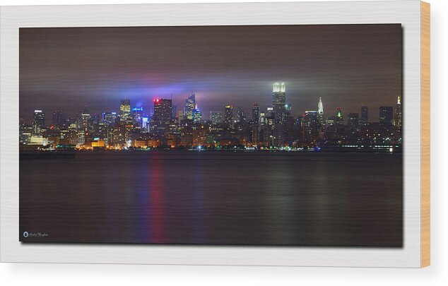 Night Photography Wood Print featuring the photograph New York City in Fog by Andre Boykin