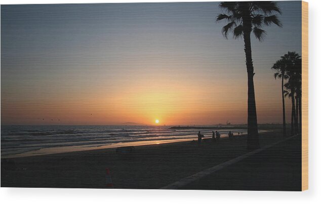 Newport Beach Wood Print featuring the photograph Newport Beach Sunset by Kathryn McBride
