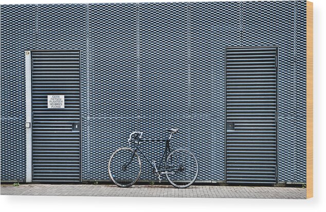 Bike Wood Print featuring the photograph No Bikes Please by Linda Wride