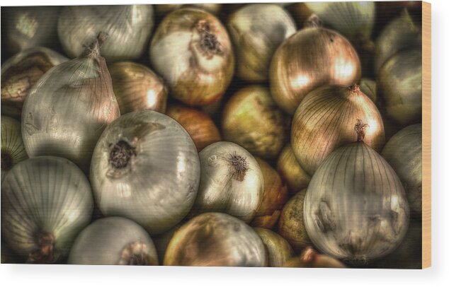 Onions Wood Print featuring the photograph Onions by David Morefield