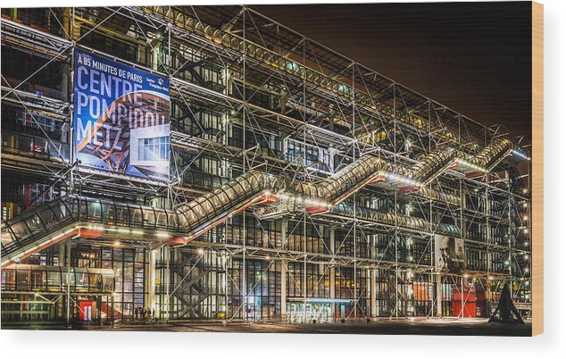 Pompidou Center Wood Print featuring the photograph Paris Centre Pompidou by Tomas Horvat