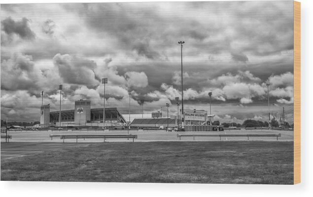 Bills Football Wood Print featuring the photograph Prepping For Opening Day by Guy Whiteley