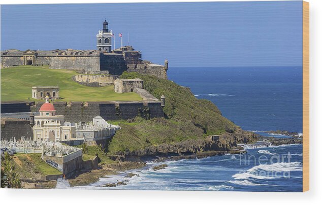  Faro De Morro Wood Print featuring the photograph Puerto San Juan Light Ocean View by Mary Lou Chmura
