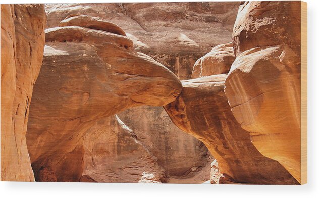 Red Rock Wood Print featuring the photograph Red Rock Faces by Patricia Januszkiewicz