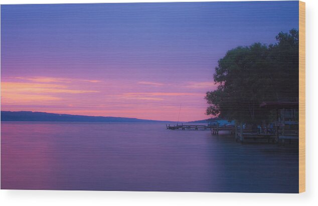 Seneca Wood Print featuring the photograph Seneca Lake Glows by Photographic Arts And Design Studio