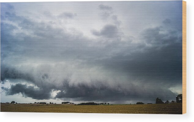  Wood Print featuring the photograph Shelf Cloud Developing by Paul Brooks