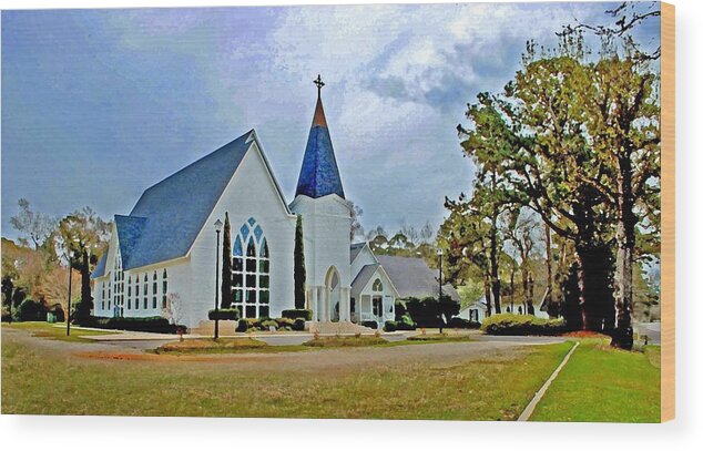 Alabama Wood Print featuring the digital art St. Francis front cropped 2 by Michael Thomas