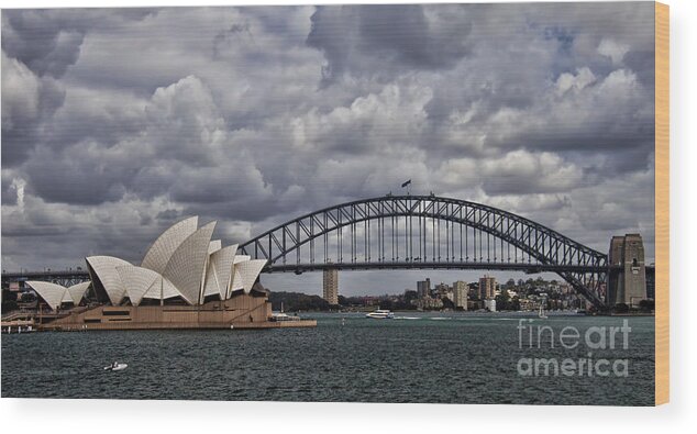 Sydney Wood Print featuring the photograph Syndey Famous by Shirley Mangini