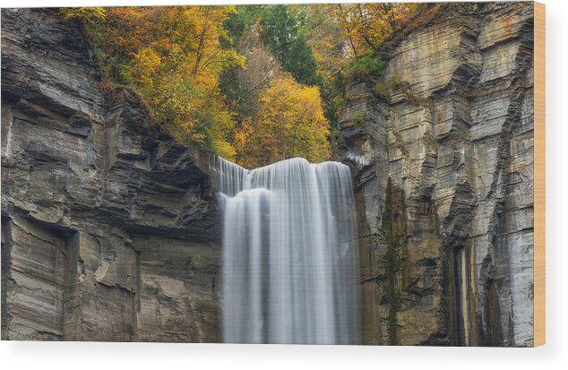 Taughannock Falls Wood Print featuring the photograph Taughannock Top by Mark Papke