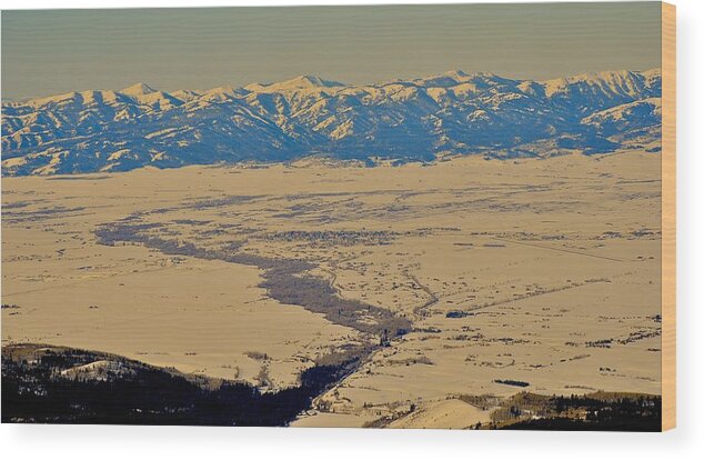 Teton Valley Wood Print featuring the photograph Teton Valley in Winter by Eric Tressler