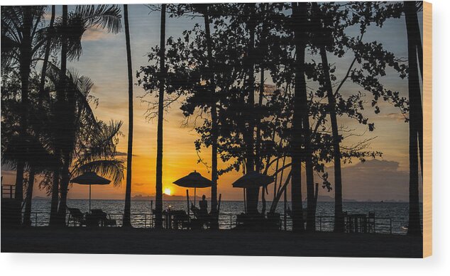 Thailand Wood Print featuring the photograph Thailand Sunset by Mike Lee