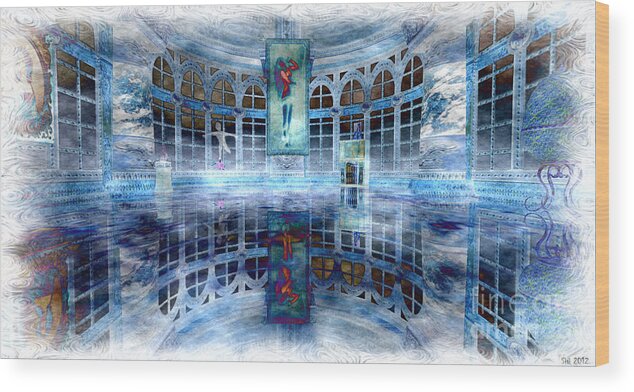 Blue Room Wood Print featuring the digital art The blue room by Susanne Baumann