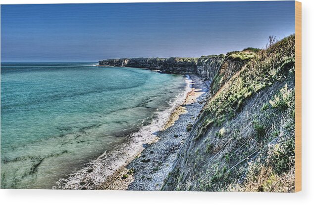 Pointe Du Hoc Wood Print featuring the photograph The Cliffs of Pointe du Hoc by Weston Westmoreland