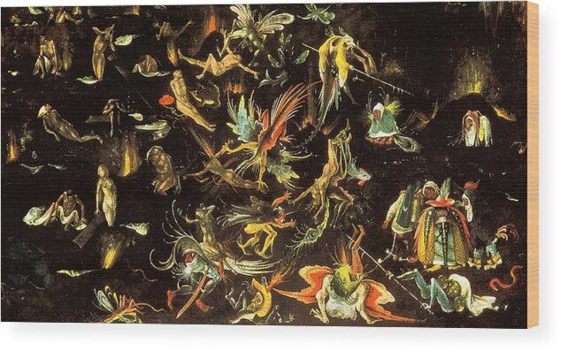 1500-1516 Wood Print featuring the painting The Last Judgment by Hieronymus Bosch