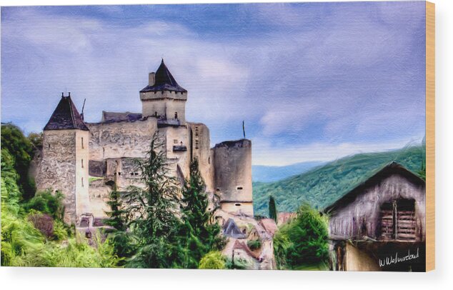 Cathar Wood Print featuring the photograph The old Cathar Stronghold by Weston Westmoreland