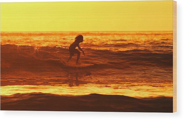 Surfer Wood Print featuring the photograph Tico Surfer by Nathan Miller