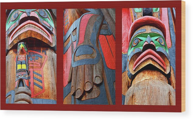 Native American Wood Print featuring the photograph Totem 3 by Theresa Tahara