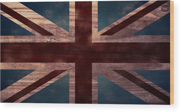 Union Jack Wood Print featuring the digital art Union Jack I by April Moen