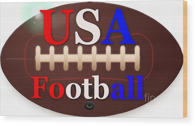 Usa Wood Print featuring the digital art USA football vintage by Vintage Collectables