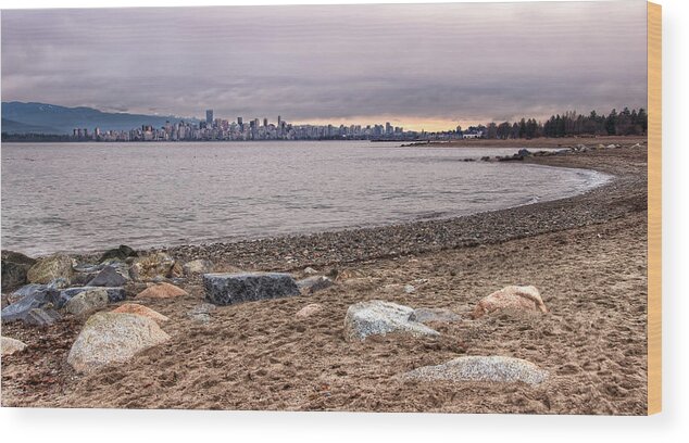 Beautiful Wood Print featuring the photograph Vancouver Skyline From Jericho Beach by James Wheeler