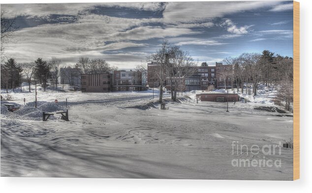 Winter Wood Print featuring the photograph Winter Campus by David Bishop