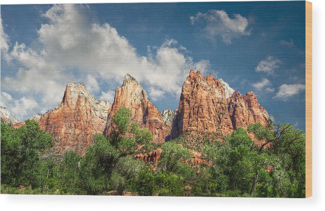 Zion Wood Print featuring the photograph Zion Court of the Patriarchs by Tammy Wetzel