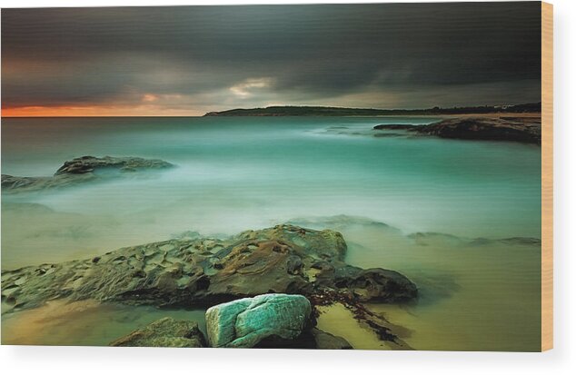 Maroubra Beach Wood Print featuring the photograph An Aqua Dawn by Mark Lucey