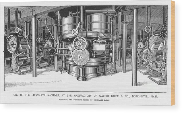 1890 Wood Print featuring the photograph Chocolate Factory, 1890 by Granger