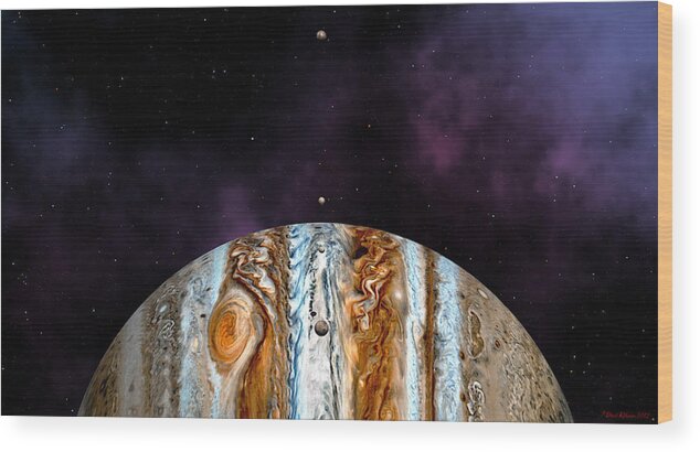 Jupiter Wood Print featuring the digital art Jovian Giant by David Robinson