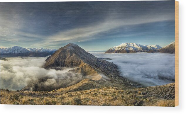 00445378 Wood Print featuring the photograph Lake Coleridge, The Rakaia River by Colin Monteath