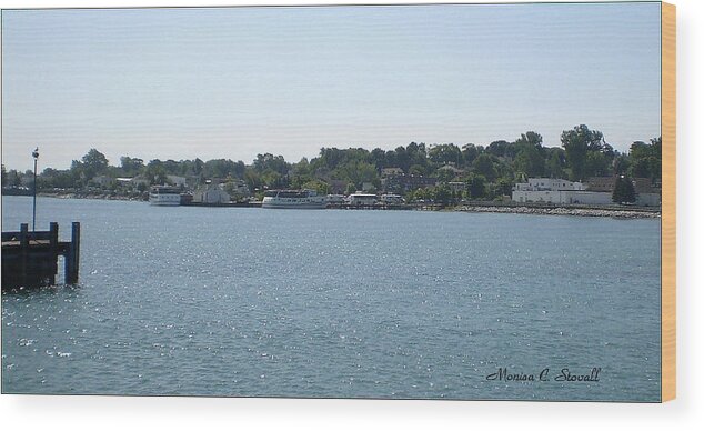  Wood Print featuring the photograph Lake Huron Shoreline Collection - St. Ignace MI Harbor by Monica C Stovall