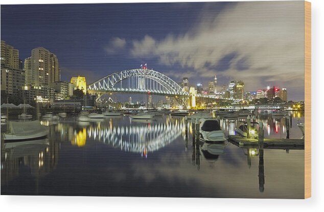 Lavender Bay Wood Print featuring the photograph Lavenders' Lights by Mark Lucey