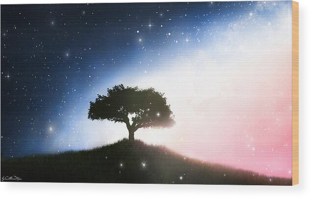 Night Sky Wood Print featuring the digital art Night Sky by Catherin Moon