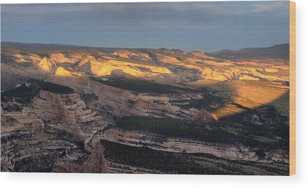 Yampa Bench Wood Print featuring the photograph Yampa Bench Sunset One by Joshua House