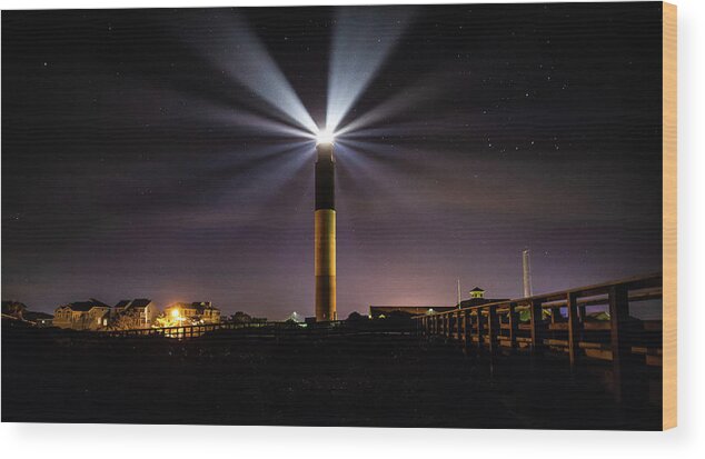 Oak Island Wood Print featuring the photograph Oak Island Lighthouse by Nick Noble
